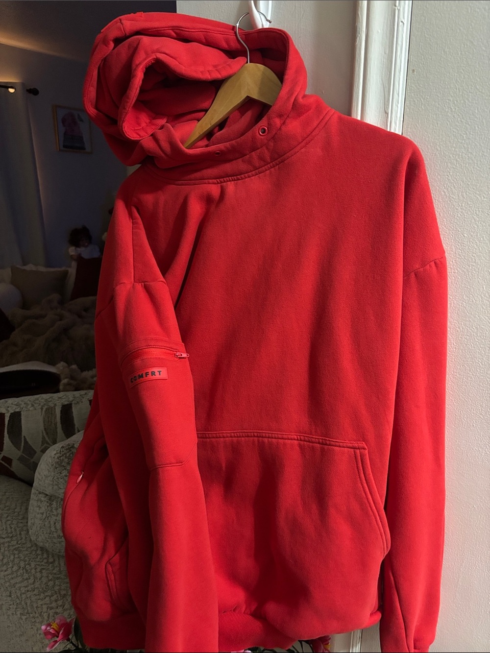 Travel Comfrt Sweatsuit Red Hoodie Large Sweatpants Medium